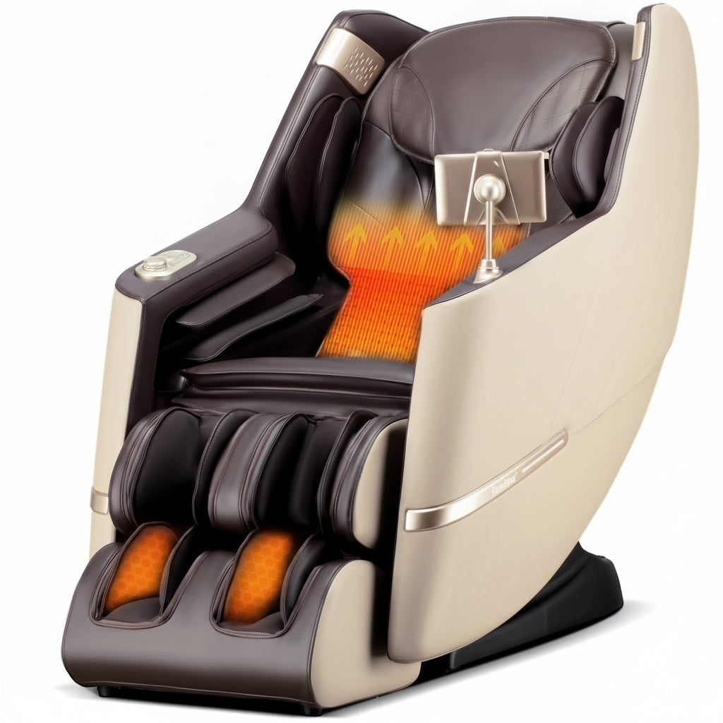 4D Massage Chair Full Body Zero Gravity, Massage Chairs and Recliners with Heated, SL Track, Bluetooth, APP Controller(Beige)